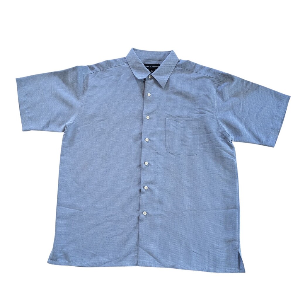 Croft & Barrow Rayon Herringbone Camp Bahama Hawaiian  Shirt Button Up Men Large